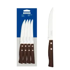 TRAMONTINA - CUCHILLO CHURRASCO DE MESA  TRADICIONAL  MANGO DE MADERA   12 PIEZAS