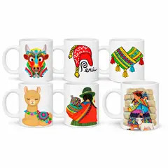 NACIONAL - Tazas Peruanas 11onz Diseño  Lo Mejor del Peru Pack x 6 unid