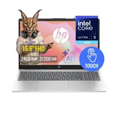 HP - Laptop HP AI 15 FD2369LA Core Ultra 5 225U 24GB DDR5 512GB SSD Con IA 15.6 FHD Tactil FreeDOS