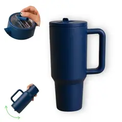 ELMEJORPRECIO - Vaso Tomatodo Térmico 1200 ml con Sorbete Paris Azul