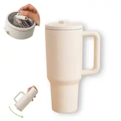 ELMEJORPRECIO - Vaso Tomatodo Térmico 1200 ml con Sorbete Paris Blanco