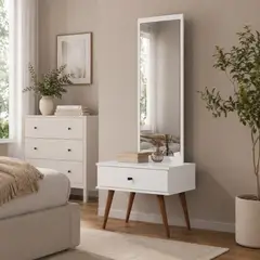TU MESITA - Velador con Espejo Fantasy color Blanco TU MESITA 1 cajón