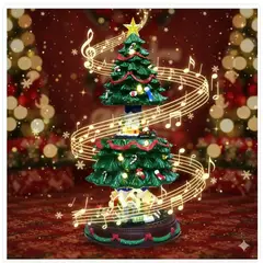 GENERICO - VILLA ÁRBOL NAVIDEÑO EXPANDIBLE TRENES GIRATORIOS MUSICAL LUCES