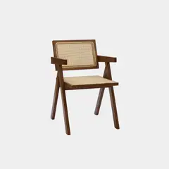 NIHM - SILLA COMEDOR SANDAMA DM MADERA & RATTAN WALNUT