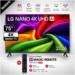 LG - TELEVISOR SMART TV LG 4K ULTRA HD 75” 75NU800BPSB
