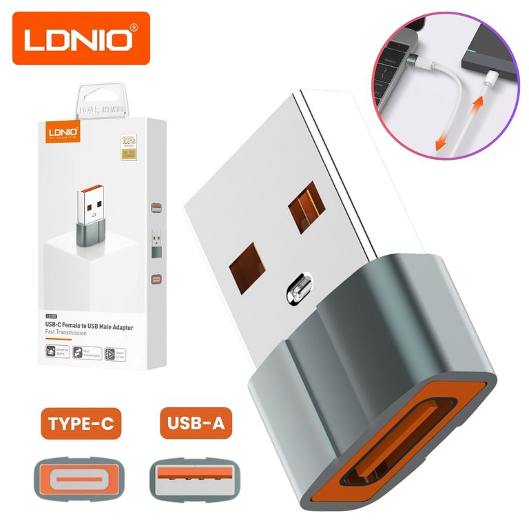 Adaptador OTG Portátil USB-C hembra a USB-A macho LDNIO LC150