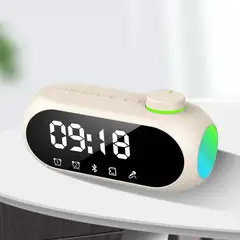 GENERICO - Reloj Despertador Digital Bluetooth S18 con Parlante, Radio FM y Luz RGB