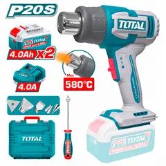 TOTAL - Pistola de Calor 20V Total TBLI20085 Temperatura 30 a 580 °C + Accesorios