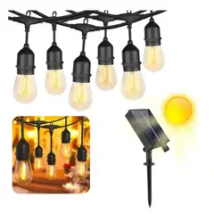 GENERICO - GUIRNALDA DE LUCES LED SOLAR 5 METROS 10 FOCOS CON SENSOR DE MOVIMIENTO