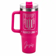 LITTLE BRU ACCESORIOS EXCLUSIVOS - Tomatodo Tumbler Alianza Lima Personalizable 1200ML Fucsia