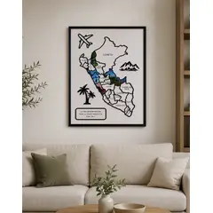 GENERICO - Cuadro Decorativo Mapa del Perú 3D – 50 x 40 cm con fotos