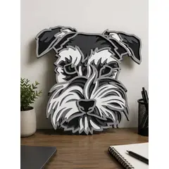 GENERICO - Cuadro Decorativo Schnauzer en Relieve 3D – 40 cm
