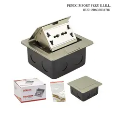 OPALUX - Tomacorriente para Mueble con 2 Tomas Universales Diseño Empotrable Retractil OPALUX OP-UTS1SL