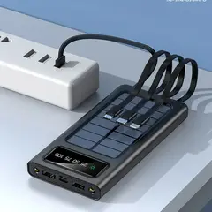 GENERICO - Batería Portátil 10000 maH Carga Rápida 4 cables incorporados y 1 cable USB