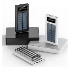 GENERICO - Batería Portátil 10000 maH Carga Rápida 4 cables incorporados y 1 cable USB