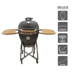BLACK - Horno Kamado Premium BLACK FLAME 22 KS-22-SP-G - GRIS