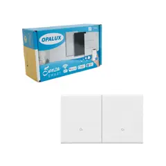 OPALUX - Interruptor Inteligente Tactil WiFi Doble Blanco OPALUX OP-AM02BL