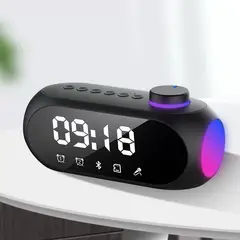 GENERICO - Reloj Despertador Digital Bluetooth S18 con Parlante, Radio FM y Luz RGB