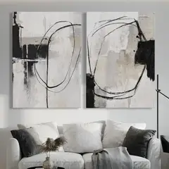 TUGO - Cuadro Painting Contraste Lineal II 100x140Cm