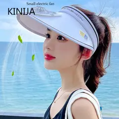 PREMIUM - Visera Gorra Sombrero Con Ventilador Recargable De Verano