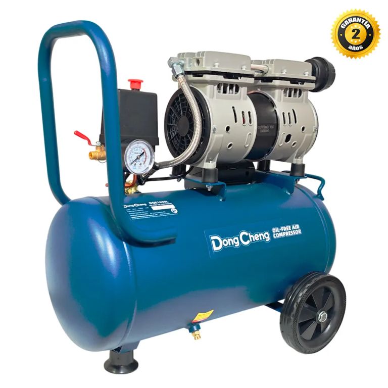 Compresora Ultra Silenciosa sin Aceite Industrial Dongcheng DQE1630L 30 Litros 600W