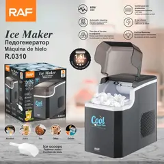 RAFF - Máquina Fabricadora de Hielo RAF 1.5Litros R0310 Color Negro Acero Inoxidable