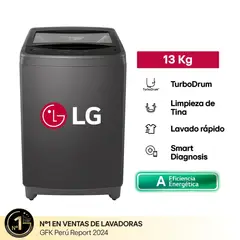 LG - Lavadora LG WT13BVTB 13Kg Smart Turbodrum Negro Claro