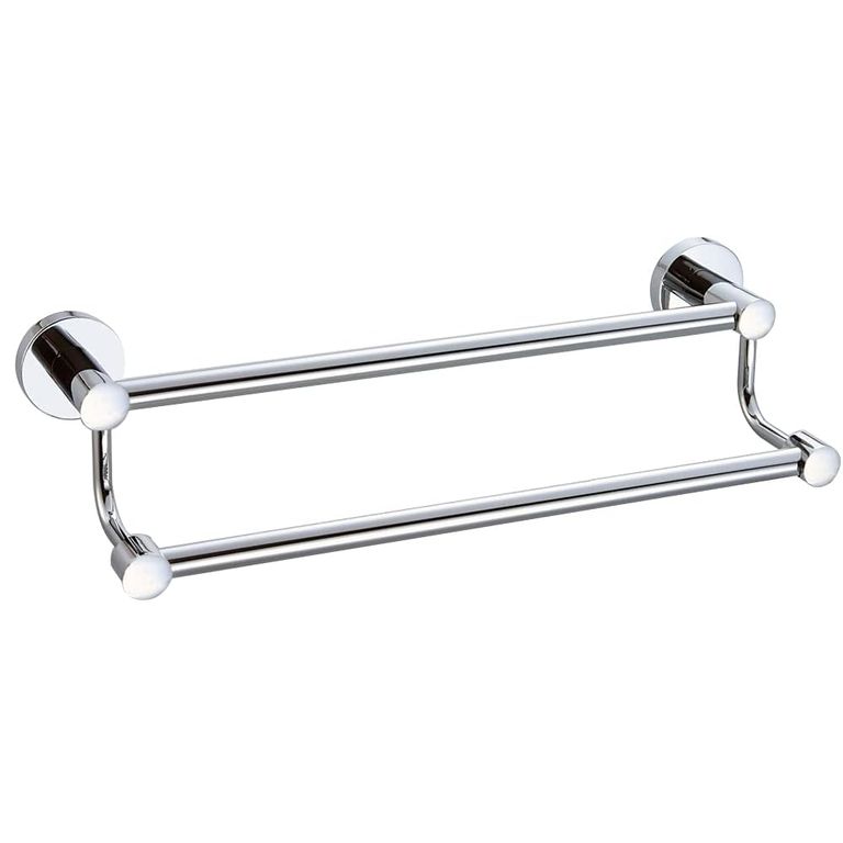 Toallero Rectangular de Acero Inoxidable Plateado Brillante - 60 x 16 cm