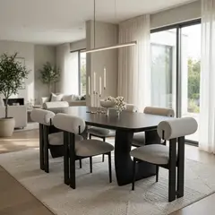 TU MESITA - Juego de Comedor Luxury MDF 6 sillas de Madera  modernas TU MESITA