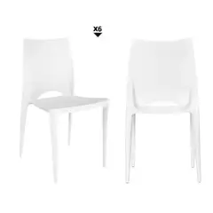ZIYAZ - Pack 6 Sillas Londena Blancas - Ziyaz