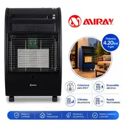 MIRAY - Estufa a Gas Miray EGM-72 4.20KW Negro 30m2