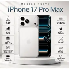 APPLE - CELULAR Apple iPhone 17 Pro Max 5G 256GB 6.9" Silver - CHIP FISICO