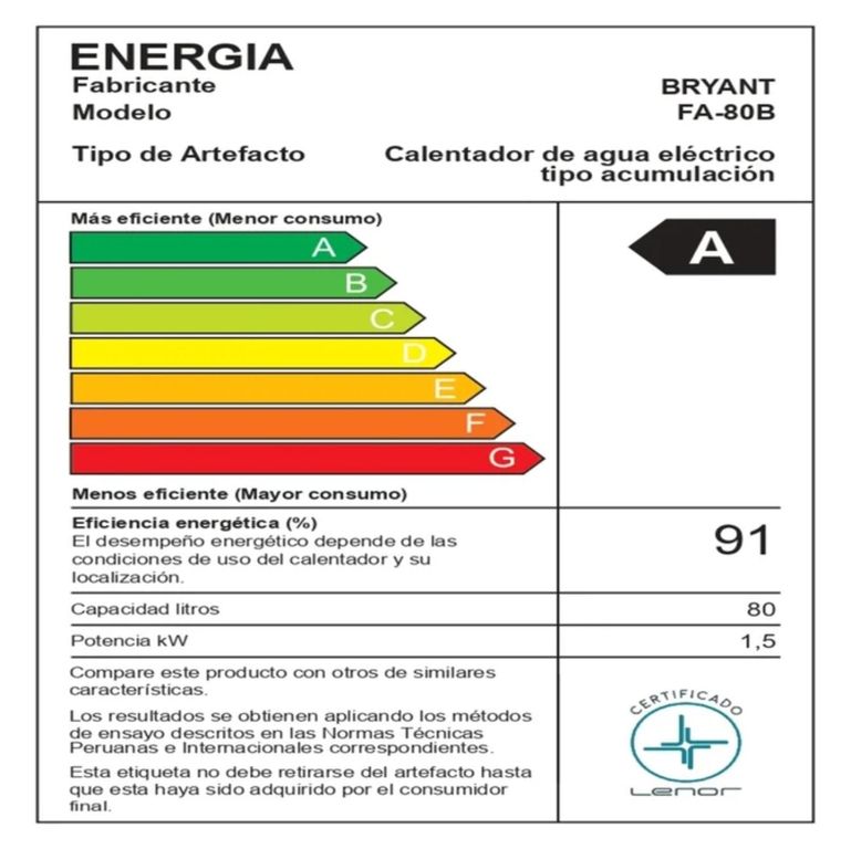 Terma Eléctrica 80LT Bryant Zafiro