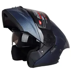 GENERICO - CASCO HOKEN HK3 CRAKER  AZUL  MATE VISOR OSCURO - CERTIFICADO