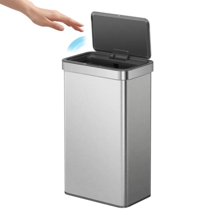 Basurero sensor acero EKO Econova 80L plata