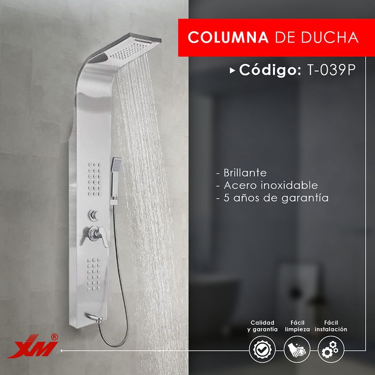 COLUMNA DE DUCHA PLATEADO T-039P