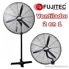FUJITEC - Ventilador Industrial Fujitec 26" 2 en 1 Pedestal y Pared 200W - CF-2602