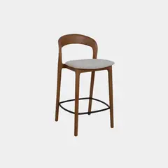 NIHM - SILLA BAR CURVY JSM MADERA & TELA WALNUT ANG BEIGE