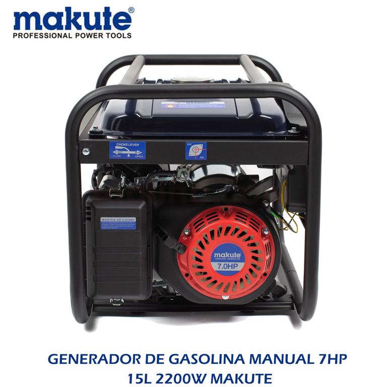 GENERADOR DE GASOLINA MANUAL 7HP 15L 2200W MAKUTE
