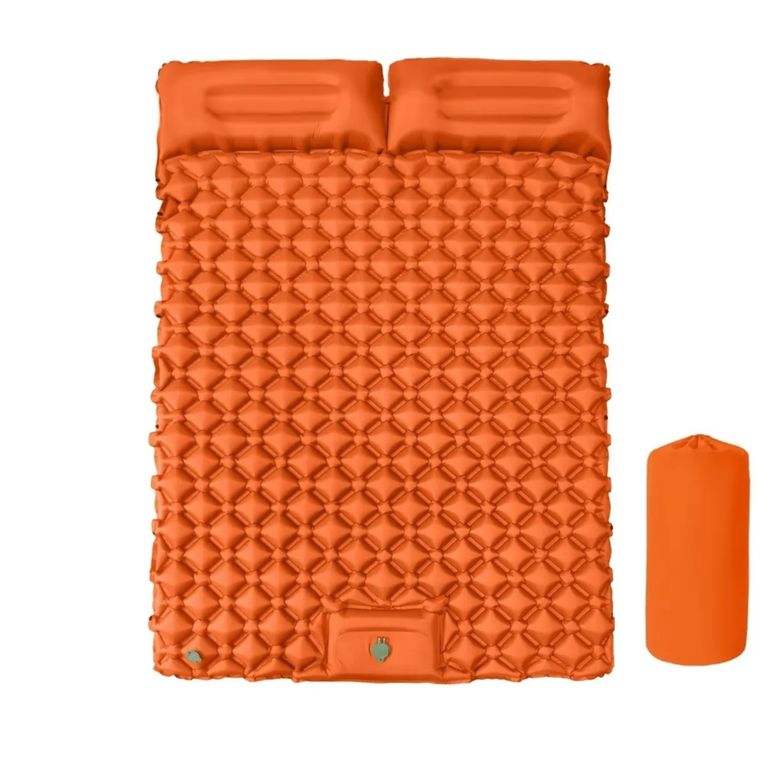 Colchoneta Inflable Ultra Ligero Para Acampar 2 Personas Naranja
