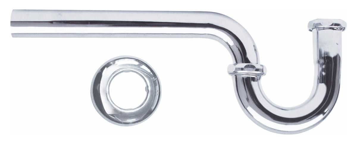 Trampa Cromada de Acero Inoxidable 1 1/4" Larga 36 cm con Conector Espiga
