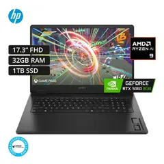 HP - HP OMEN 17-db1095cl Ryzen AI 9-365, 32GB RAM, 1TB SSD, RTX 5060 8GB, 17.3″ FHD, Windows 11
