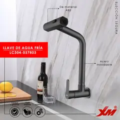 XM - LLAVE DE COCINA NEGRO PARED RETRACTIL LC304-037803