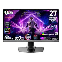 Msi - Monitor Gamer MSI MAG 272QP QD-OLED X50 27" QHD 500Hz 0.03ms HDR True Black 500