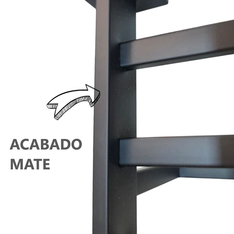Toallero Rectangular de Acero Inoxidable Negro Mate - 60 x 23 cm