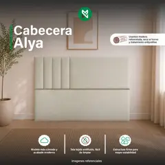 MUEBLES MACRUMO - Cabecera Alta Alya - Queen - Beige Claro
