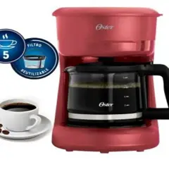 OSTER - Cafetera Eléctrica de Goteo 5 Tazas Roja