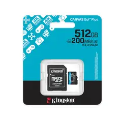 KINGSTON - Tarjeta de memoria Kingston SDCG4512GB Canvas Go Plus con adaptador SD 512GB