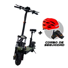 JEFF BIKE - SCOOTER ELÉCTRICO RT5 PRO DUAL + COMBO DE SEGURIDAD CASCO CON LUCES Y GUANTES