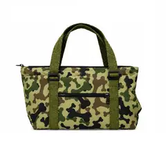 GENERICO - Cartera transportadora para mascotas perros talla S verde huesitos